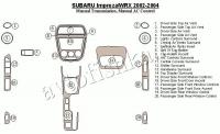 Декоративные накладки салона Subaru Impreza/WRX 2002-2004 Механическая коробка передач, ручной AC Control