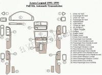 Декоративные накладки салона Acura Legend 1991-1995 полный набор, 4 двери, Автоматическая коробка передач