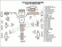 Декоративные накладки салона Toyota Highlander 2003-2007 базовый набор, без OEM