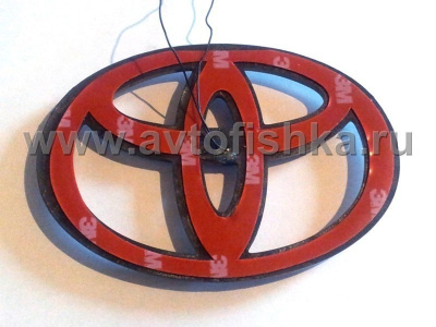 Toyota, светящаяся эмблема на решетку радиатора 75 x 110 мм, комплект 2 шт.
